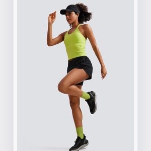 CRZ YOGA NWT Mid Waisted Running Shorts Liner - 5'' Quick Dry - NAVY S (4/6)